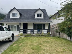 A front yard and house.